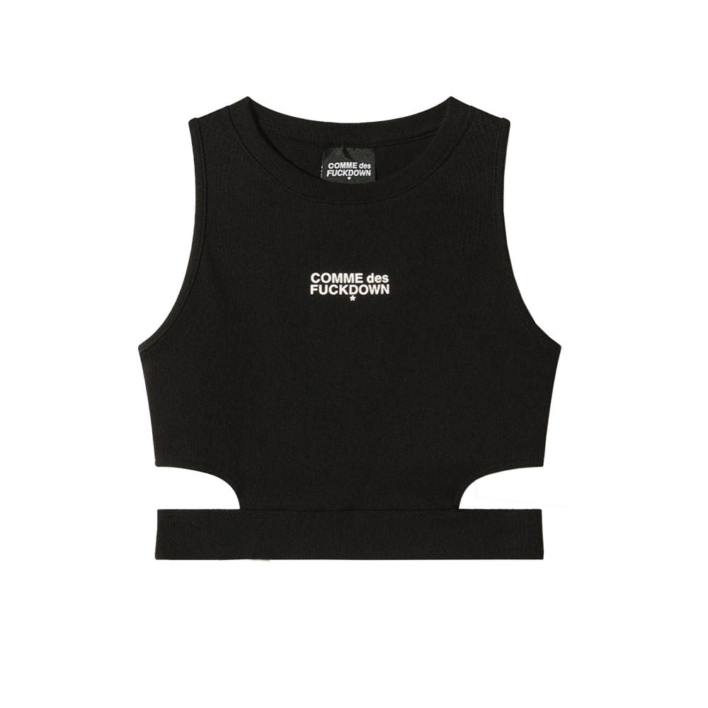 Comme Des Fuckdown Black Cotton Tops &amp; T-Shirt