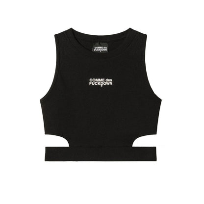 Comme Des Fuckdown Black Cotton Tops &amp; T-Shirt