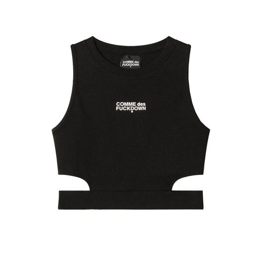 Comme Des Fuckdown Black Cotton Tops &amp; T-Shirt