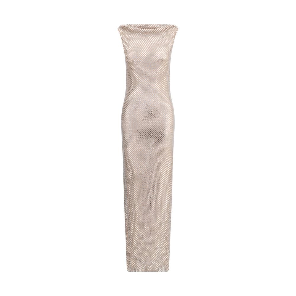 Self-Portrait Rhinestone Maxi Dress