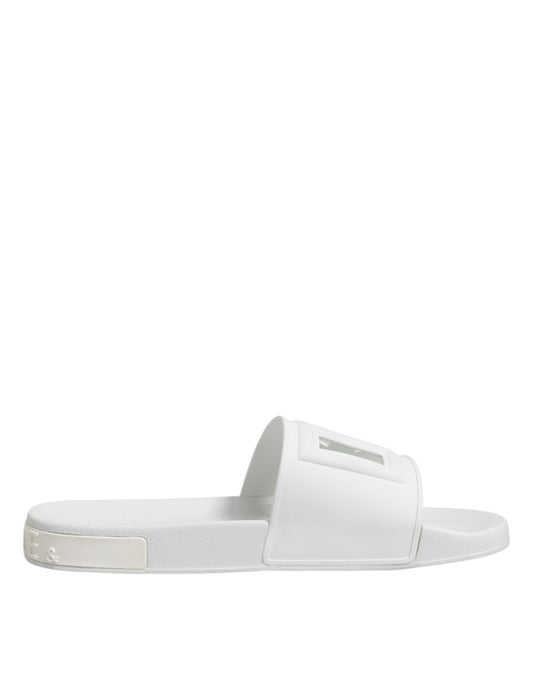 Sandales et claquettes en caoutchouc blanc Dolce &amp; Gabbana