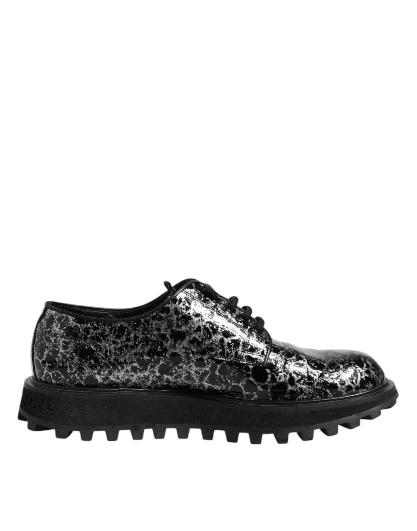 Dolce & Gabbana Black White Calfskin Chunky Derby Shoes by Dolce & Gabbana