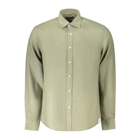 North Sails Linen Shirt Long Sleeve Italian Collar Green