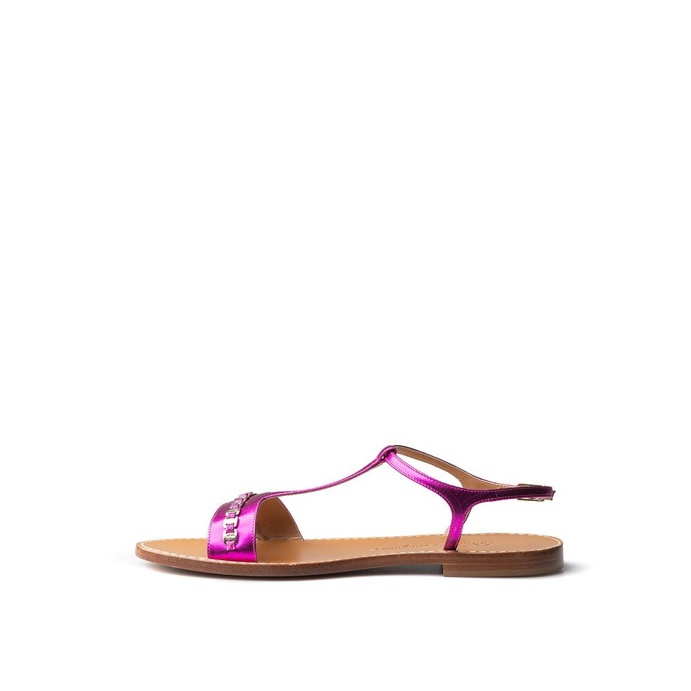 Salvatore Ferragamo Purple Leather Sandal by Salvatore Ferragamo