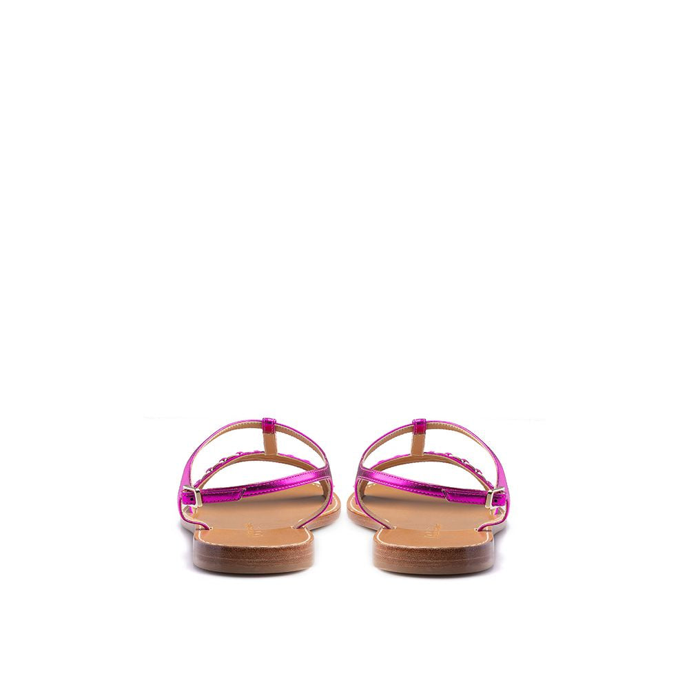 Salvatore Ferragamo Purple Leather Sandal by Salvatore Ferragamo