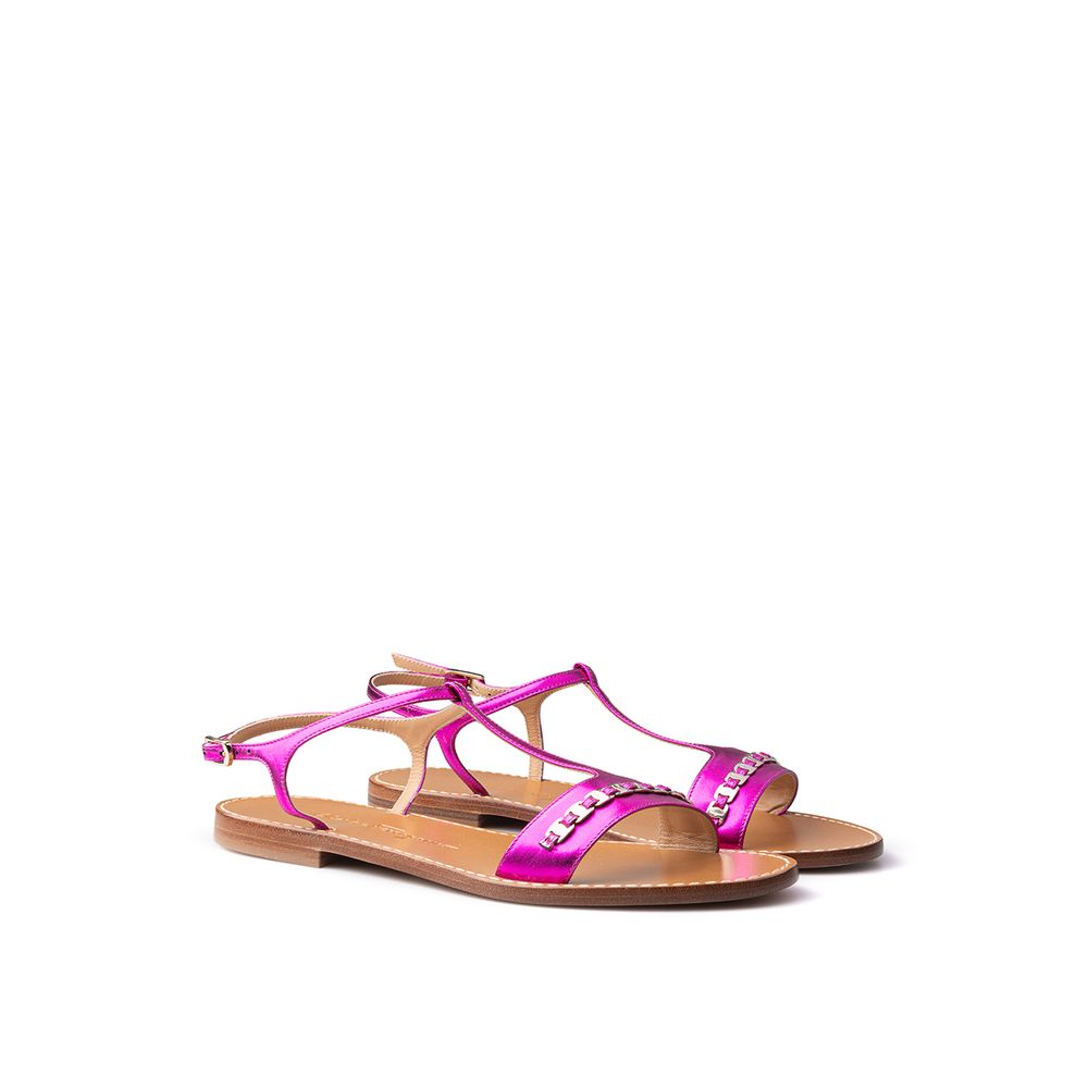 Salvatore Ferragamo Purple Leather Sandal by Salvatore Ferragamo