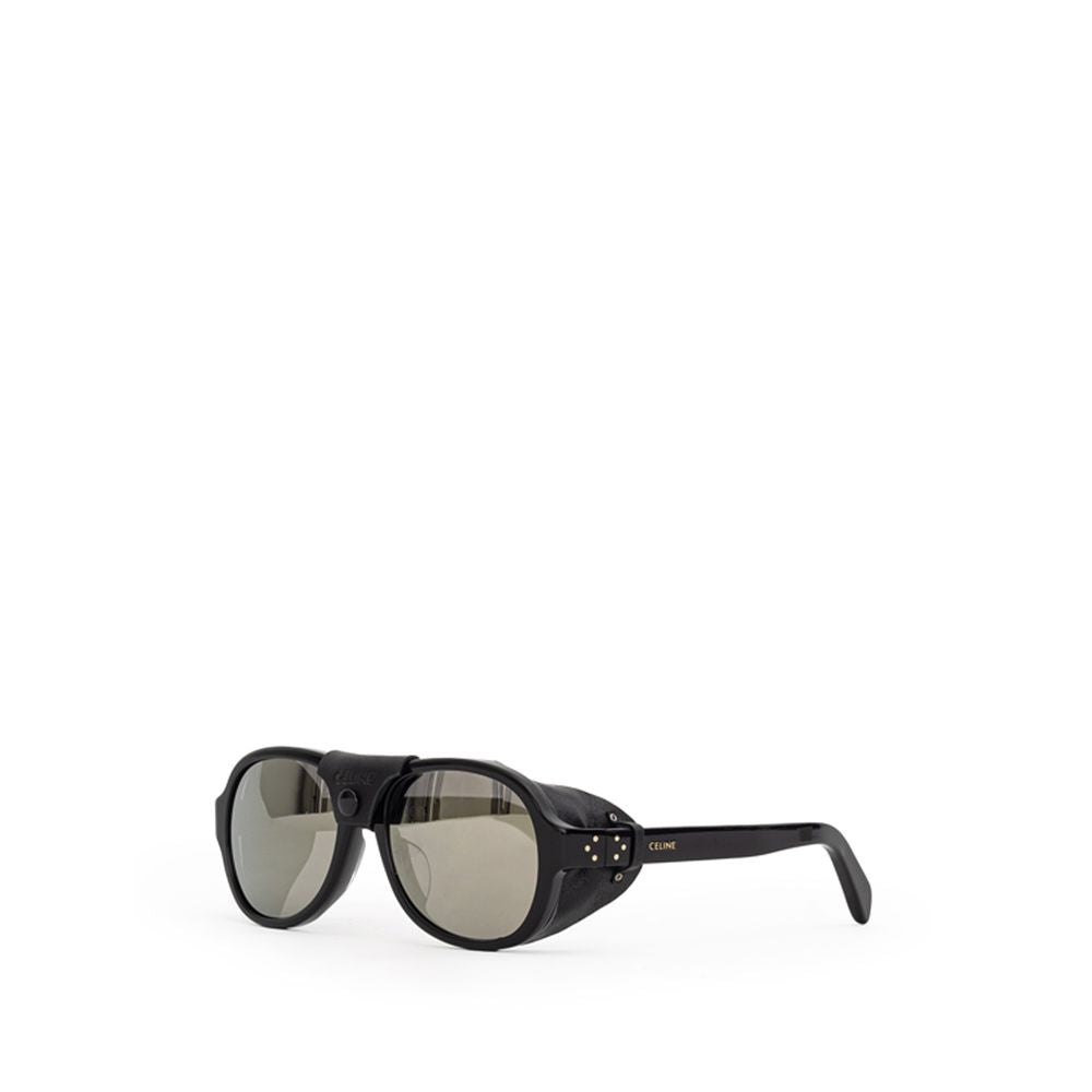 Lunettes de soleil Céline en cuir de veau noir
