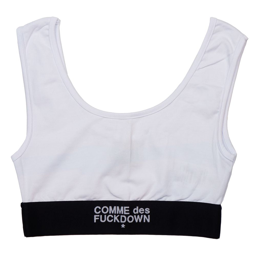 Comme Des Fuckdown White Cotton Tops &amp; T-Shirt