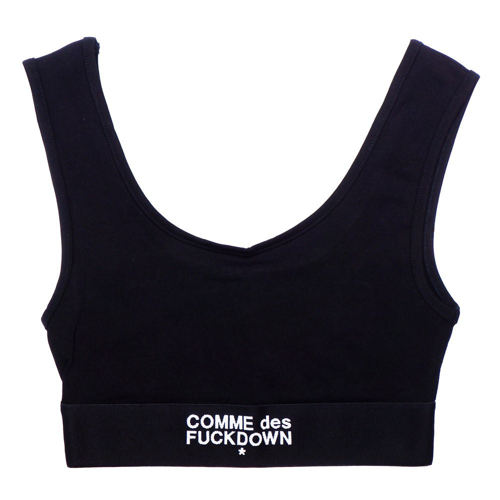 Comme Des Fuckdown Black Cotton Tops &amp; T-Shirt