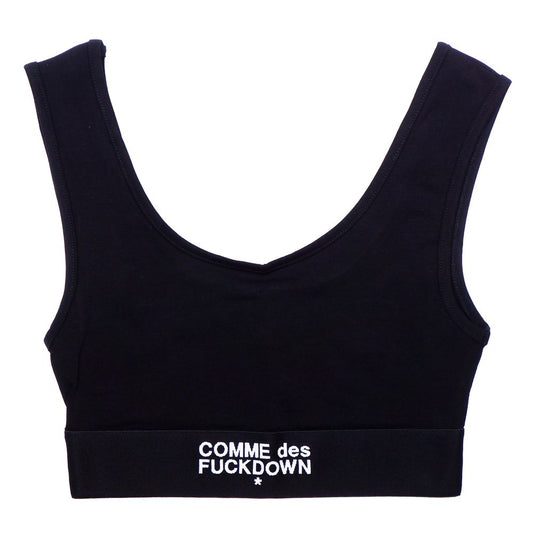 Comme Des Fuckdown Black Cotton Tops &amp; T-Shirt