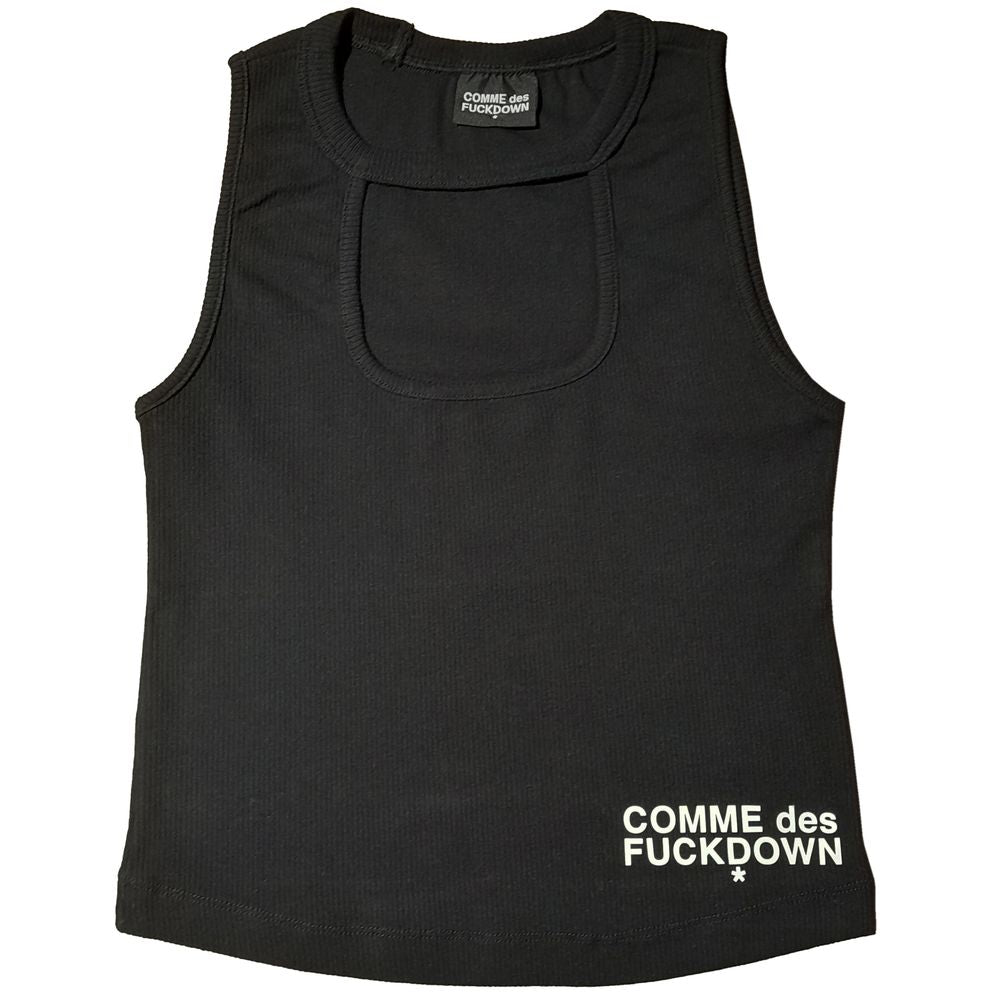 Comme Des Fuckdown Black Cotton Tops &amp; T-Shirt