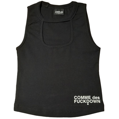 Comme Des Fuckdown Black Cotton Tops &amp; T-Shirt