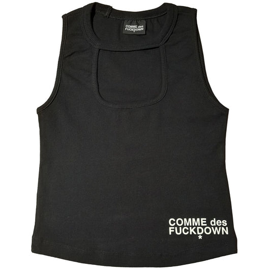 Comme Des Fuckdown Black Cotton Tops &amp; T-Shirt