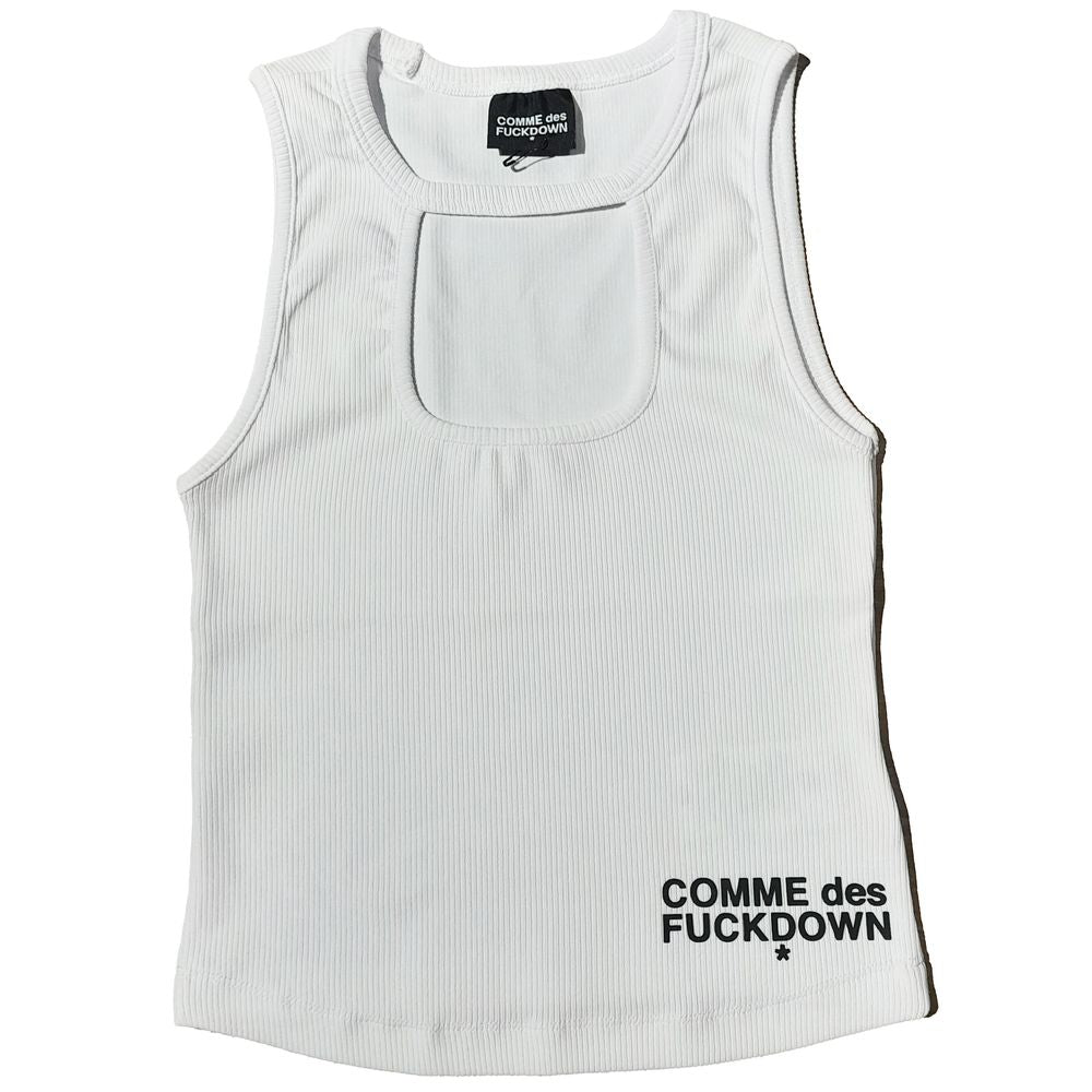 Comme Des Fuckdown White Cotton Tops &amp; T-Shirt
