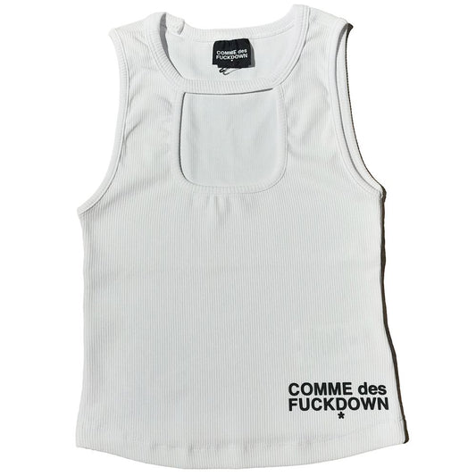 Comme Des Fuckdown White Cotton Tops &amp; T-Shirt