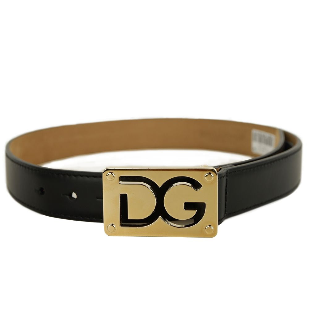 Dolce &amp; Gabbana Black Calfskin Women Belt