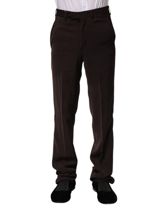 BENCIVENGA Dark Brown Mid Waist Dress Formal Pants by BENCIVENGA