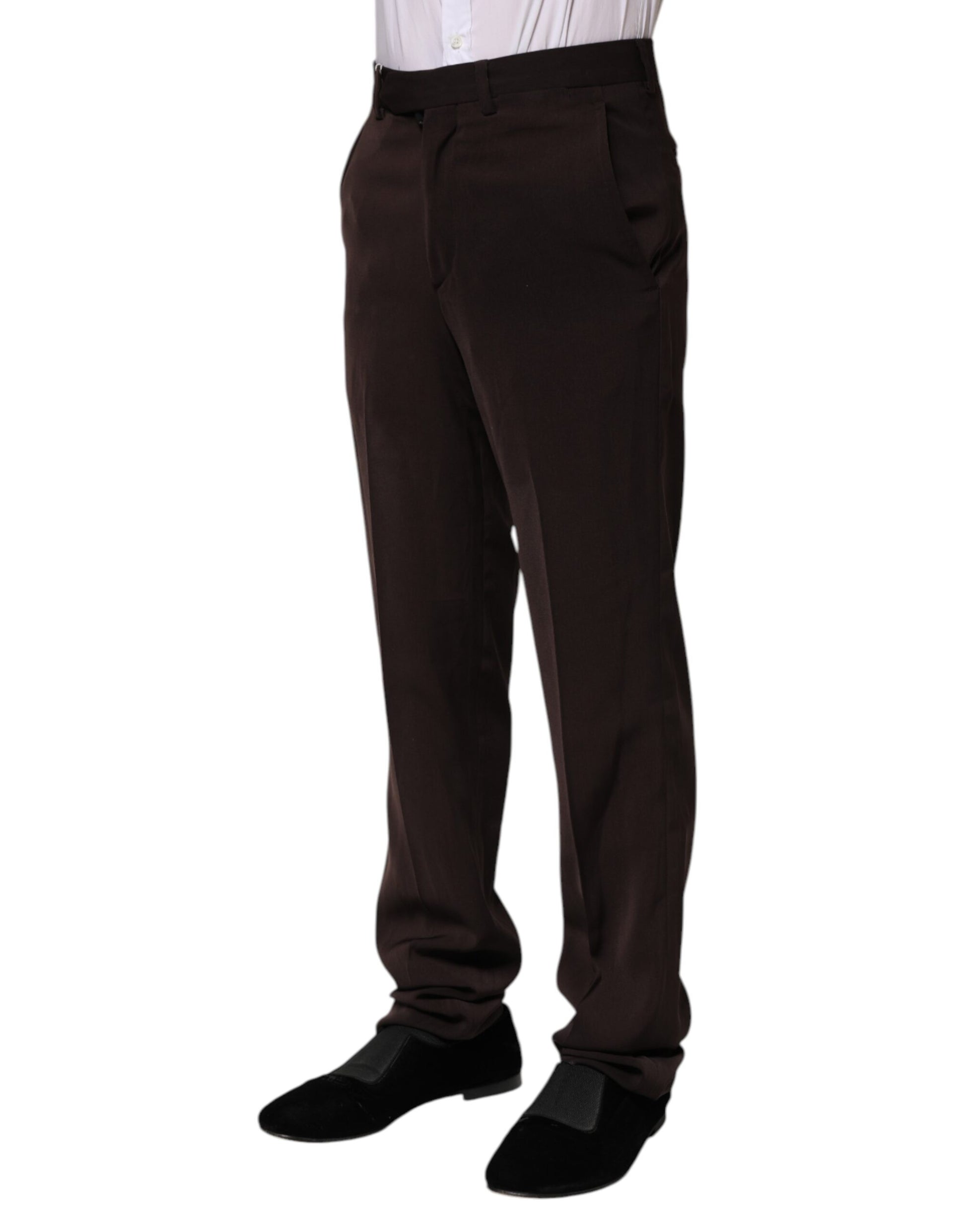 BENCIVENGA Dark Brown Mid Waist Dress Formal Pants by BENCIVENGA