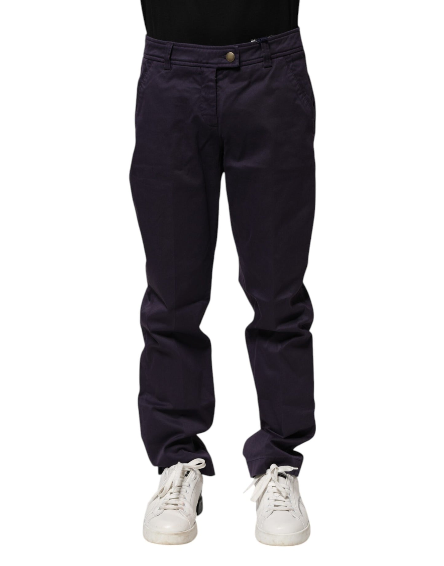 Incotex Dark Purple Mid Waist Casual Straight Pants by Incotex