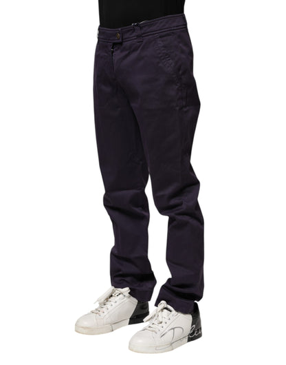 Incotex Dark Purple Mid Waist Casual Straight Pants by Incotex
