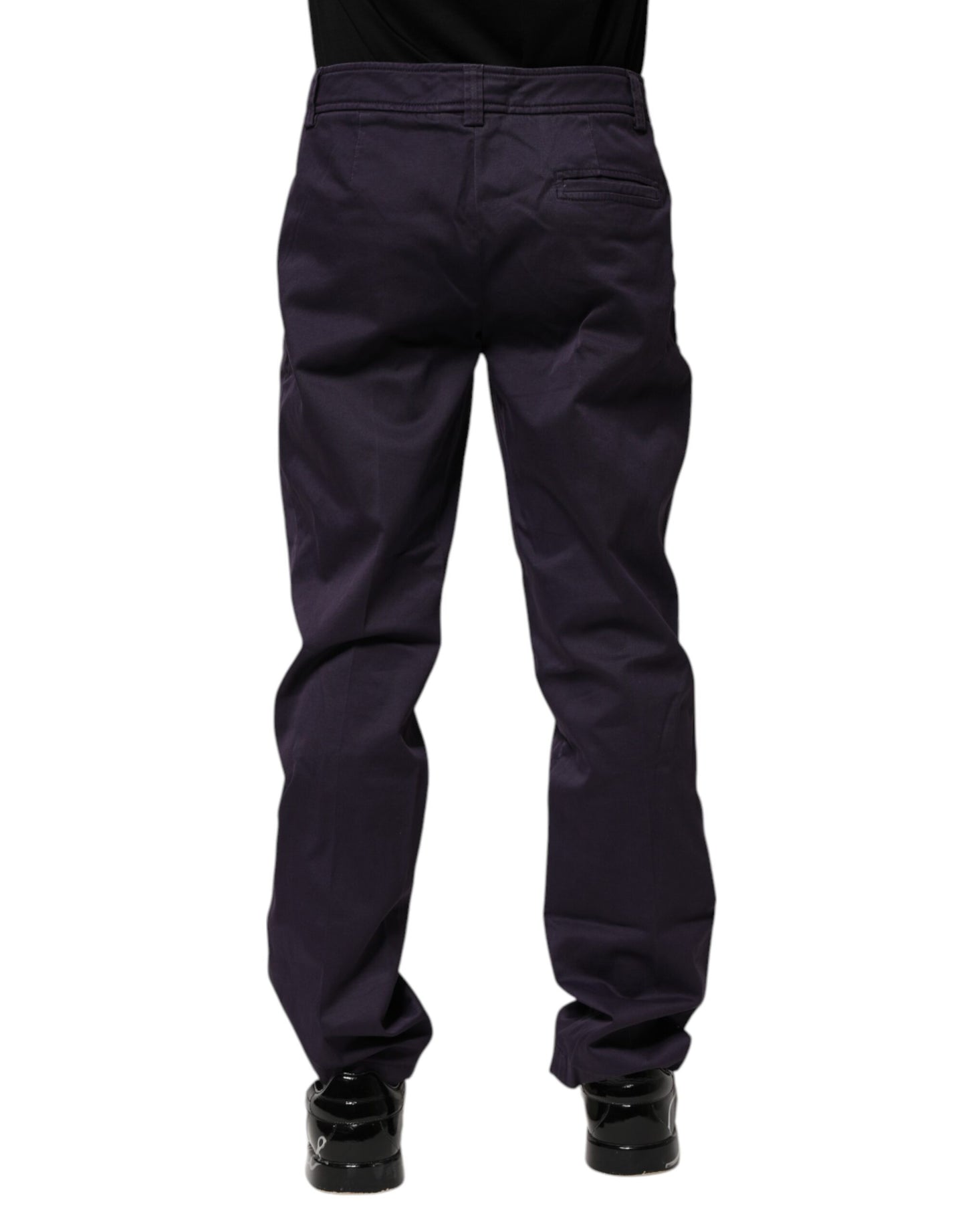 Incotex Dark Purple Mid Waist Casual Straight Pants by Incotex