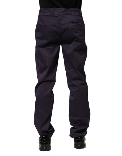 Incotex Dark Purple Mid Waist Casual Straight Pants by Incotex