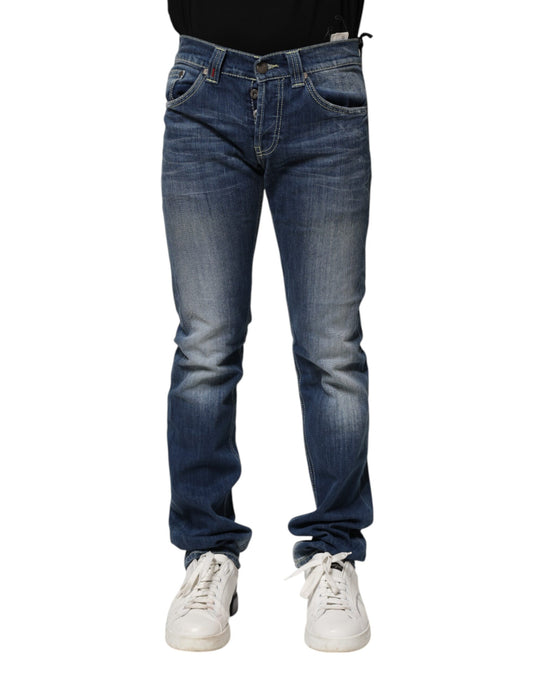Dondup Blue Washed Skinny Fit Casual Men Denim Jeans by Dondup
