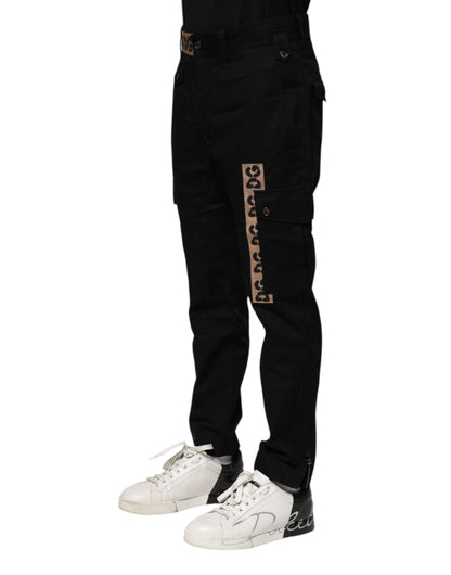Dolce & Gabbana Black Cotton Cargo Casual Pants by Dolce & Gabbana