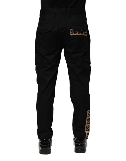 Dolce & Gabbana Black Cotton Cargo Casual Pants by Dolce & Gabbana