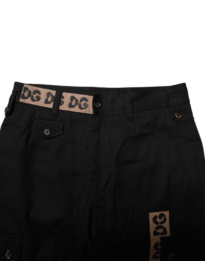 Dolce & Gabbana Black Cotton Cargo Casual Pants by Dolce & Gabbana