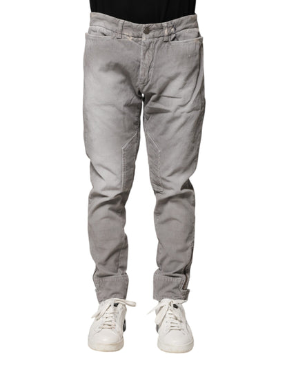 Balmain Light Gray Washed Skinny Fit Men Denim Jeans by Balmain