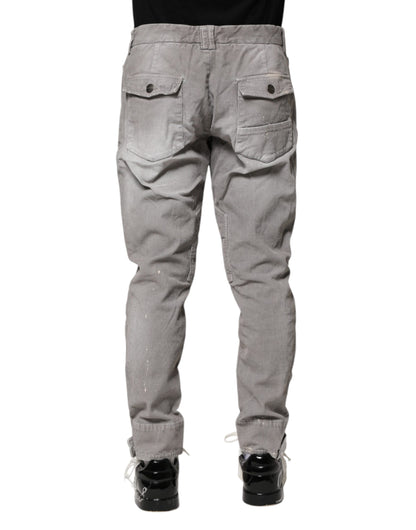 Balmain Light Gray Washed Skinny Fit Men Denim Jeans by Balmain