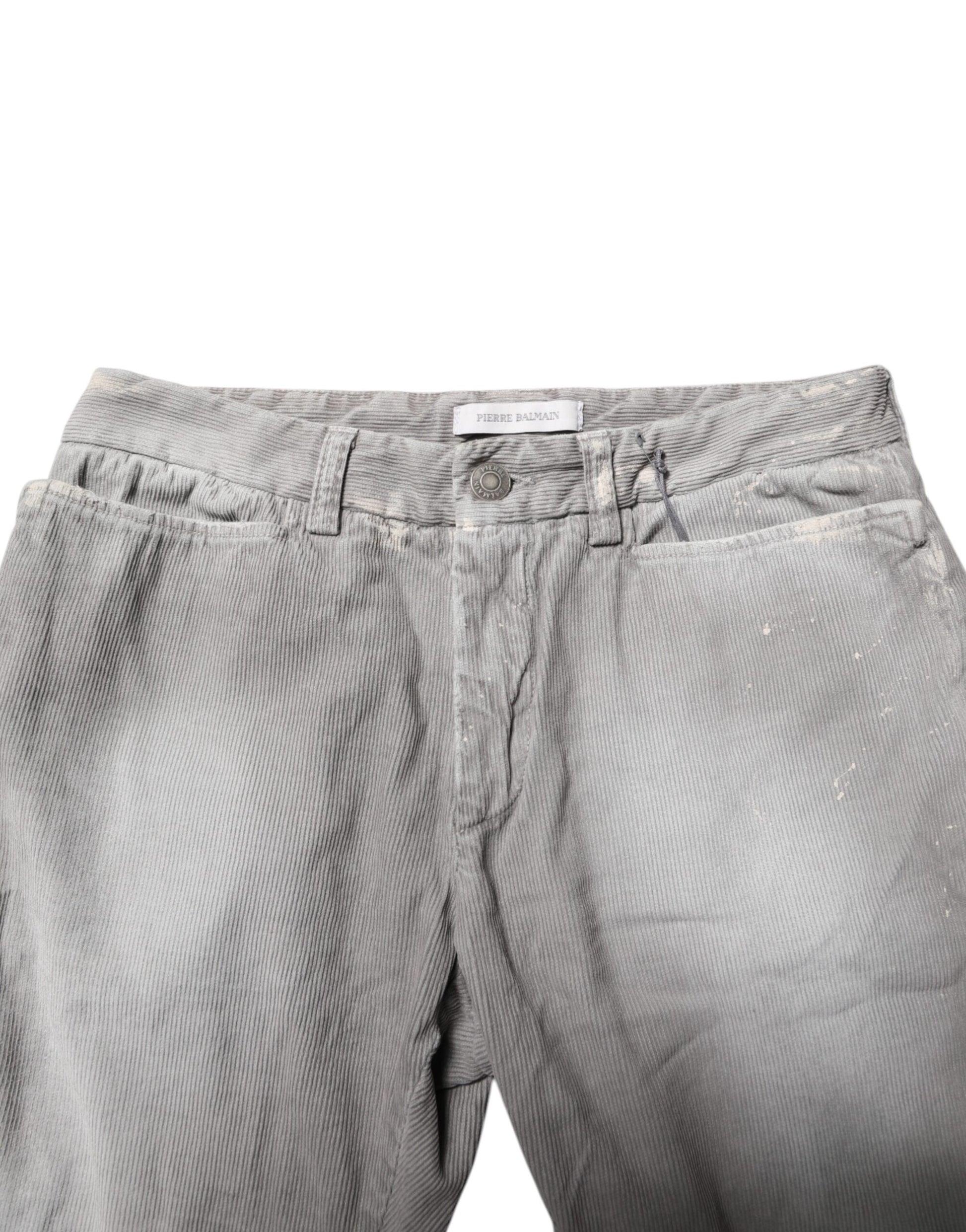 Balmain Light Gray Washed Skinny Fit Men Denim Jeans by Balmain