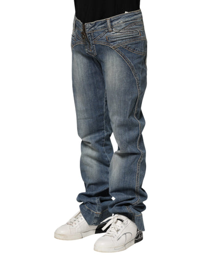 Just Cavalli Blue Washed Straight Fit Men Denim Jeans by Just Cavalli