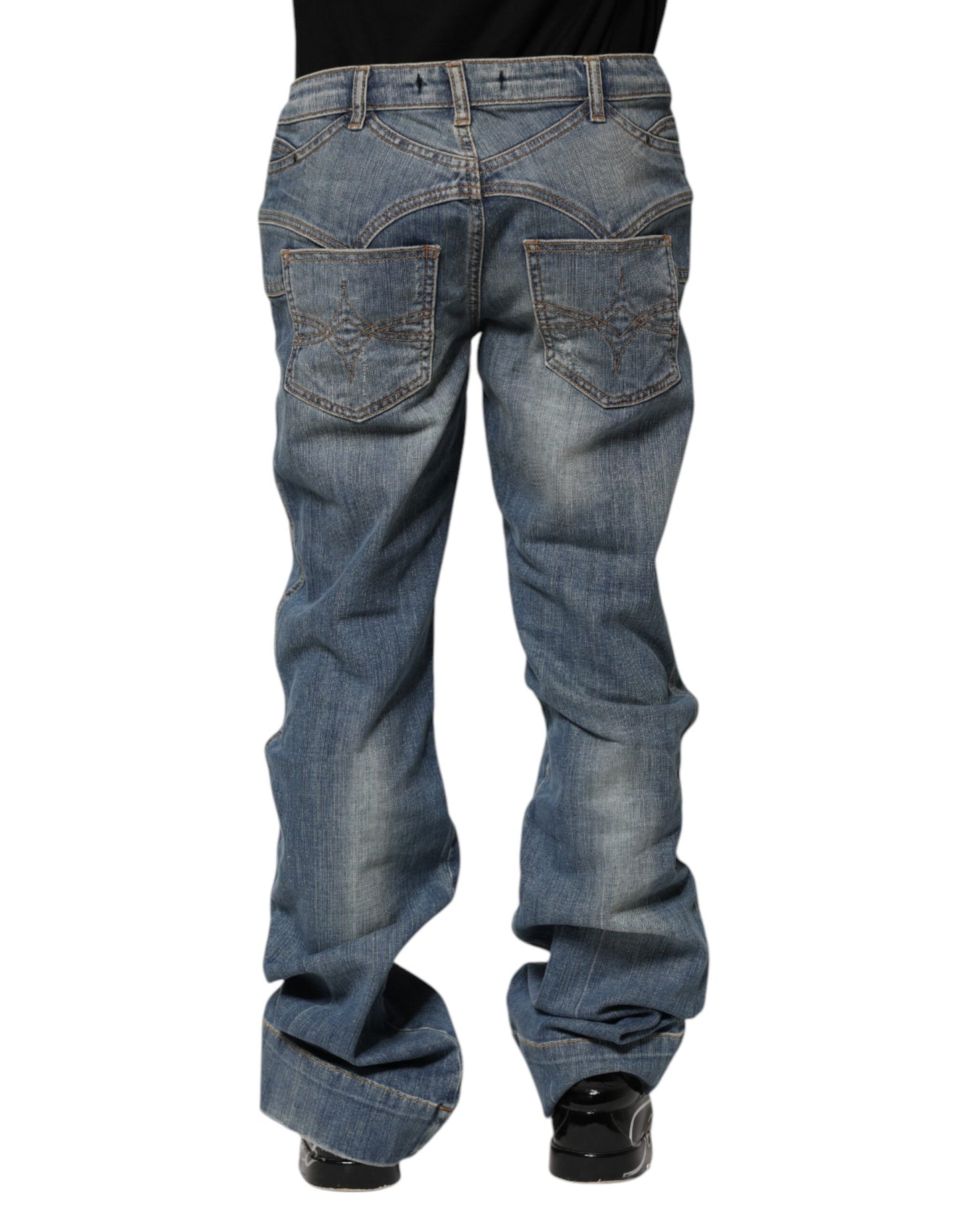 Just Cavalli Blue Washed Straight Fit Men Denim Jeans by Just Cavalli