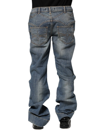 Just Cavalli Blue Washed Straight Fit Men Denim Jeans by Just Cavalli