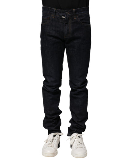 Dolce & Gabbana Black Cotton Skinny Denim Men Jeans by Dolce & Gabbana