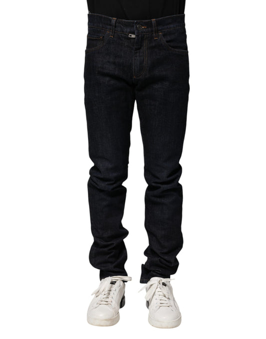 Dolce & Gabbana Black Cotton Skinny Denim Men Jeans by Dolce & Gabbana