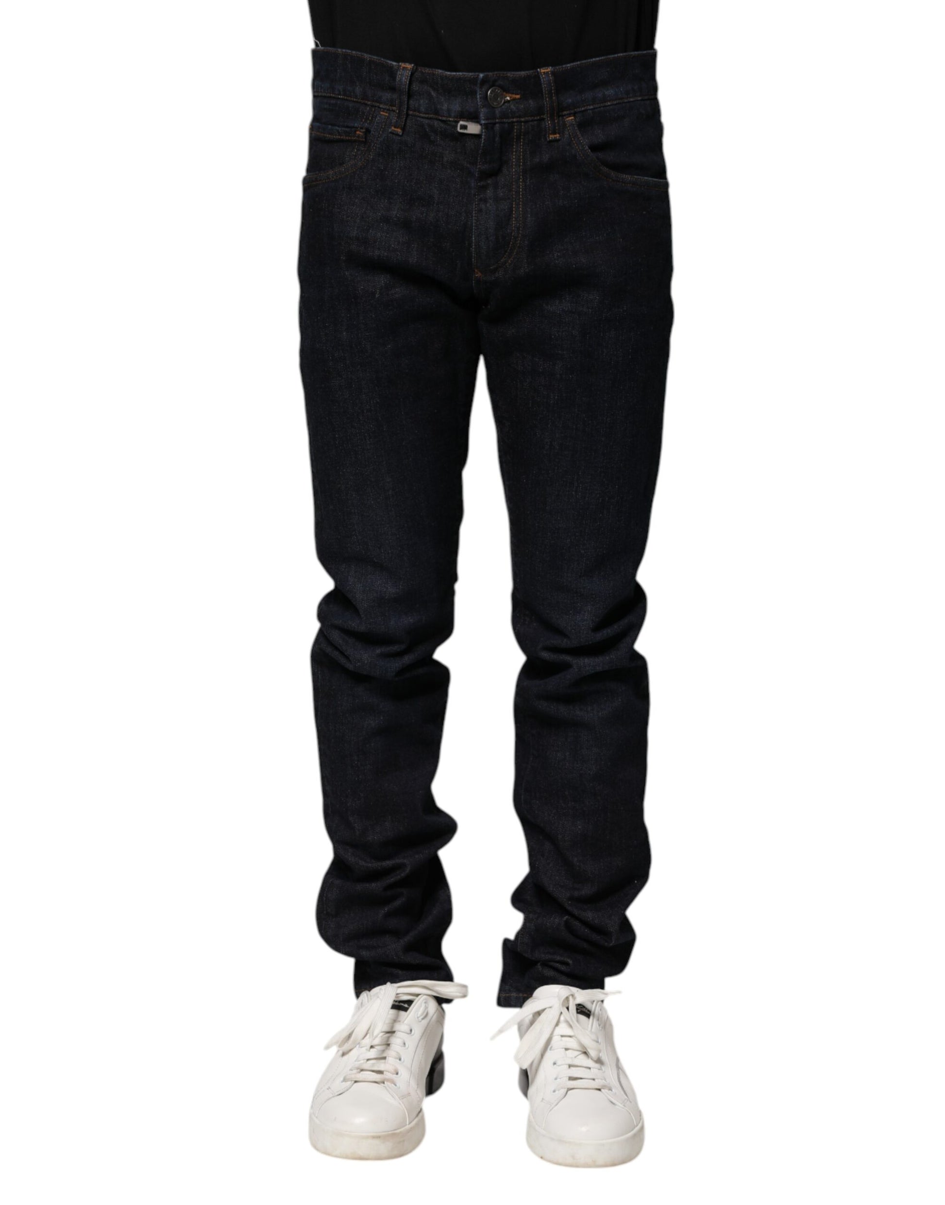 Dolce & Gabbana Black Cotton Skinny Denim Men Jeans by Dolce & Gabbana