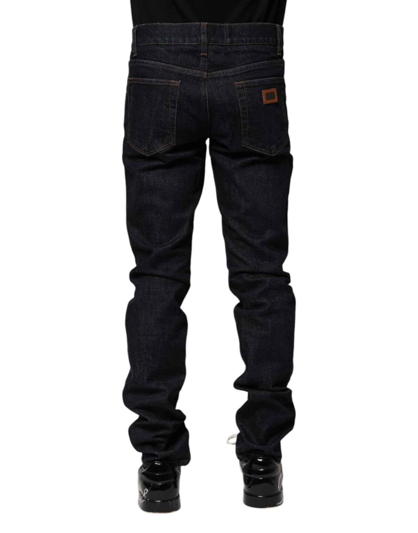 Dolce & Gabbana Black Cotton Skinny Denim Men Jeans by Dolce & Gabbana