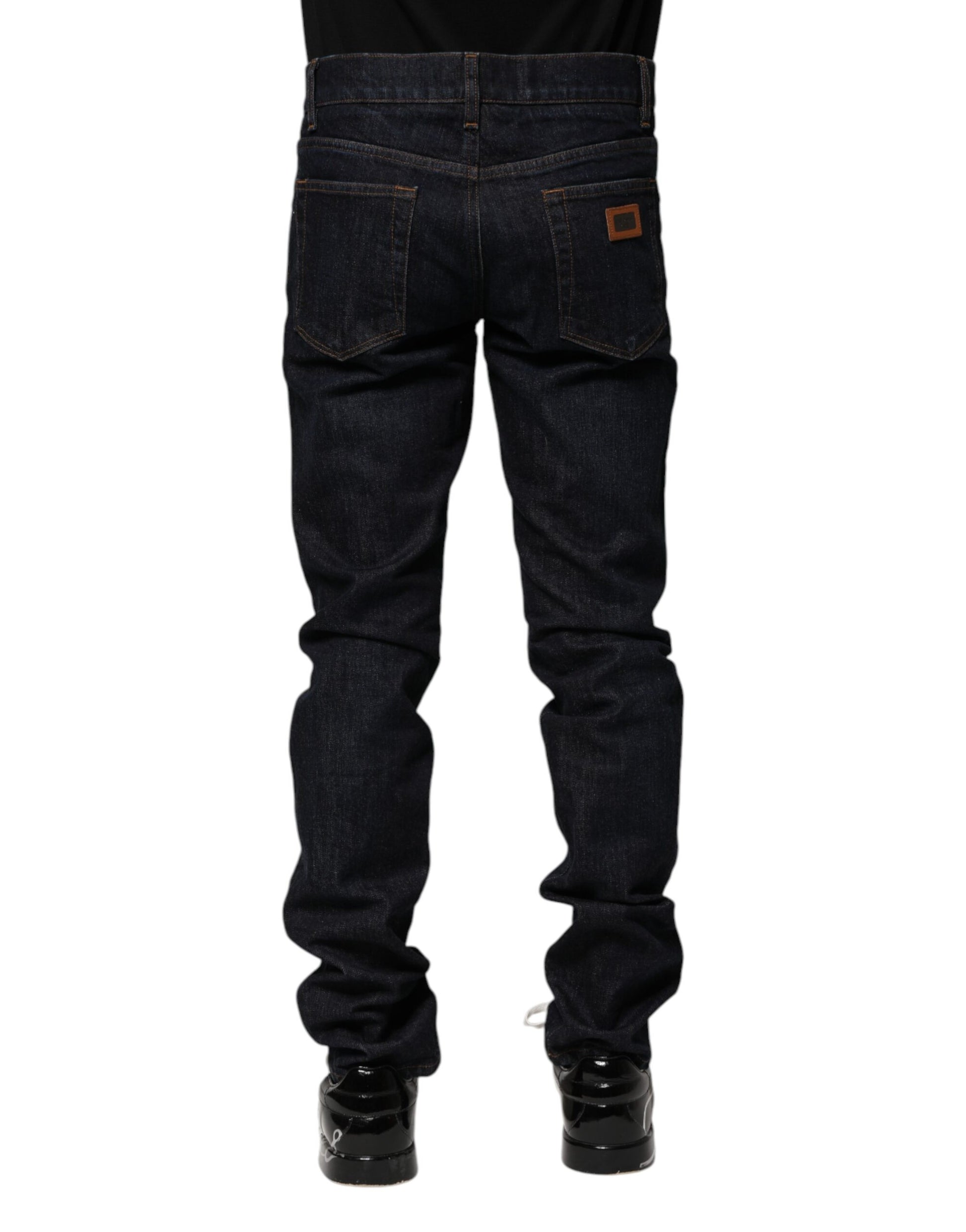 Dolce & Gabbana Black Cotton Skinny Denim Men Jeans by Dolce & Gabbana