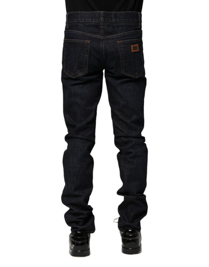 Dolce & Gabbana Black Cotton Skinny Denim Men Jeans by Dolce & Gabbana