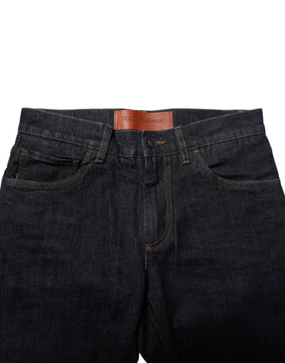 Dolce & Gabbana Black Cotton Skinny Denim Men Jeans by Dolce & Gabbana