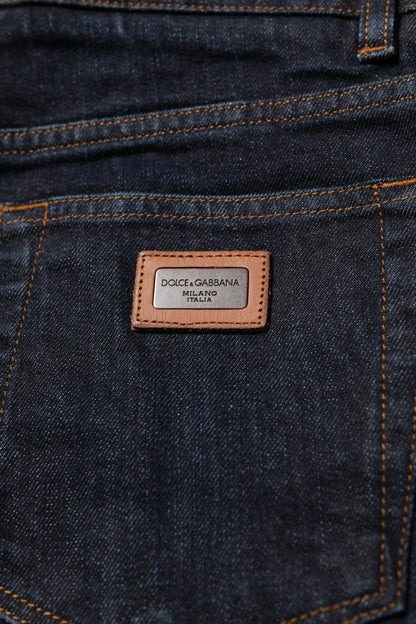 Dolce & Gabbana Black Cotton Skinny Denim Men Jeans by Dolce & Gabbana