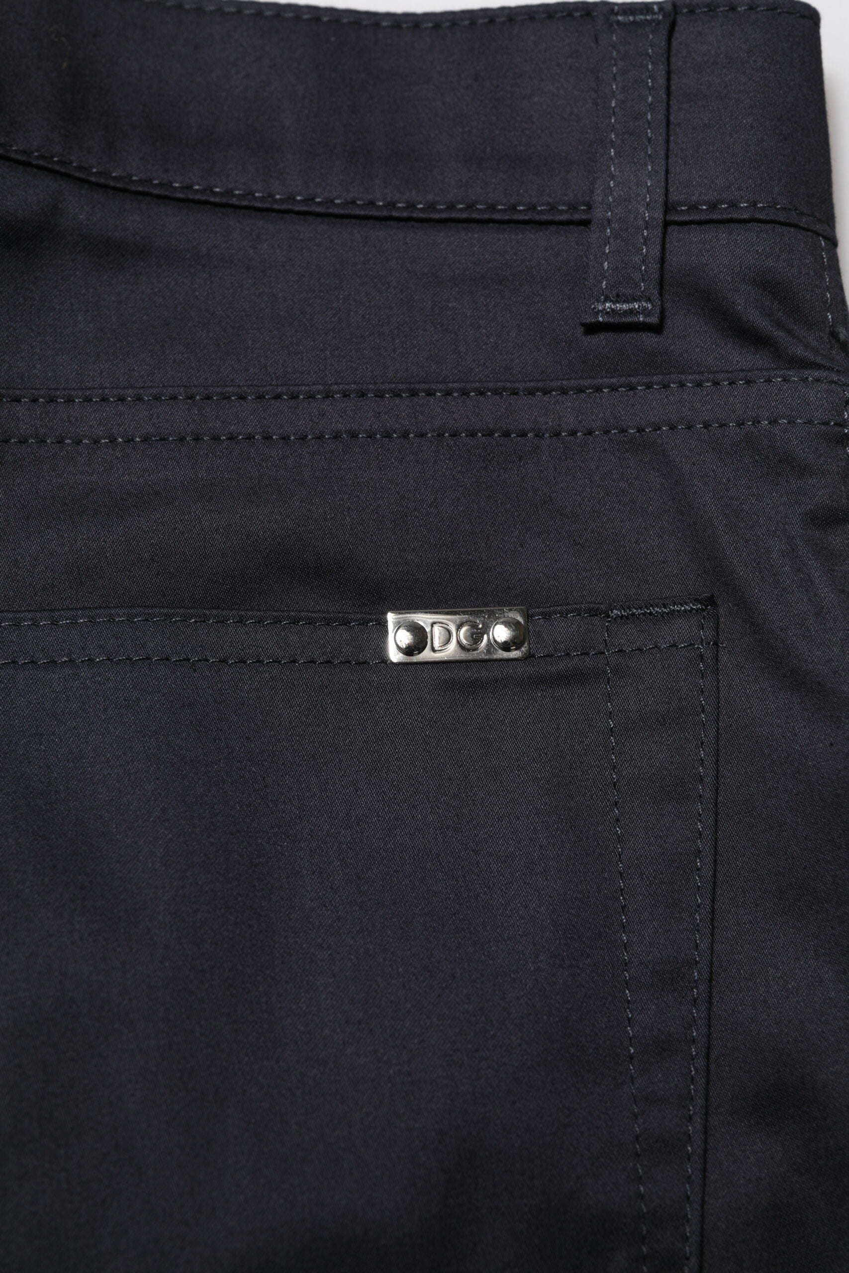 Dolce & Gabbana Black Cotton Skinny Mid Waist Pants by Dolce & Gabbana