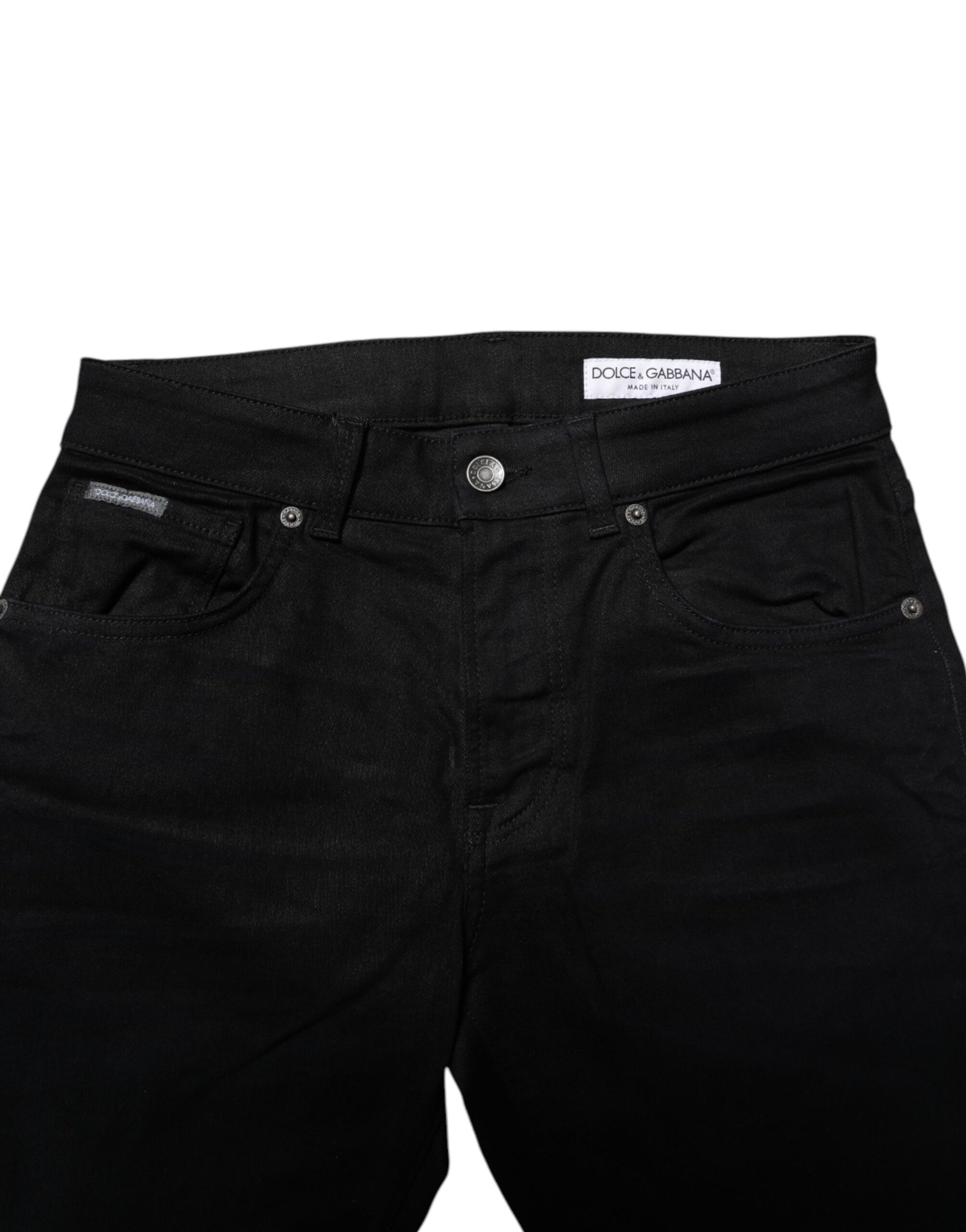 Dolce & Gabbana Black Cotton Skinny Denim Jeans by Dolce & Gabbana