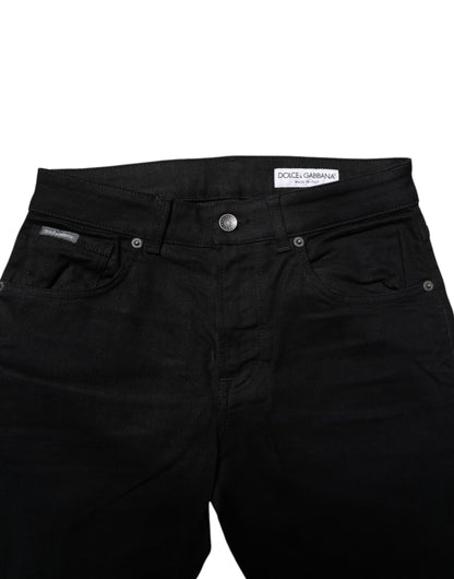 Dolce & Gabbana Black Cotton Skinny Denim Jeans by Dolce & Gabbana