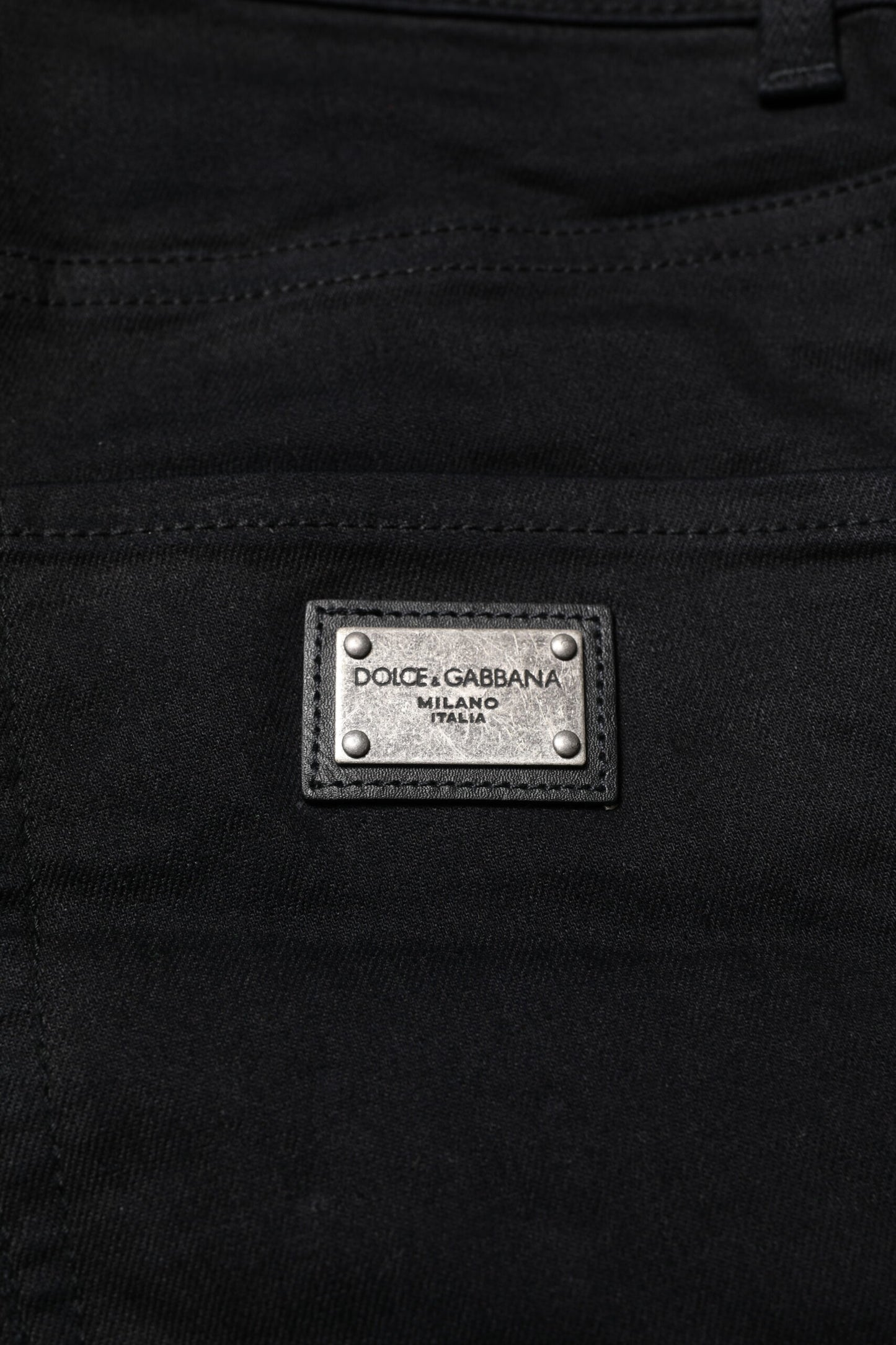 Dolce & Gabbana Black Cotton Skinny Denim Jeans by Dolce & Gabbana