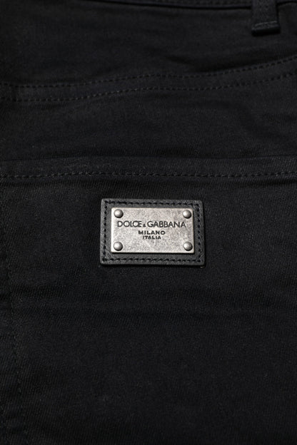 Dolce & Gabbana Black Cotton Skinny Denim Jeans by Dolce & Gabbana