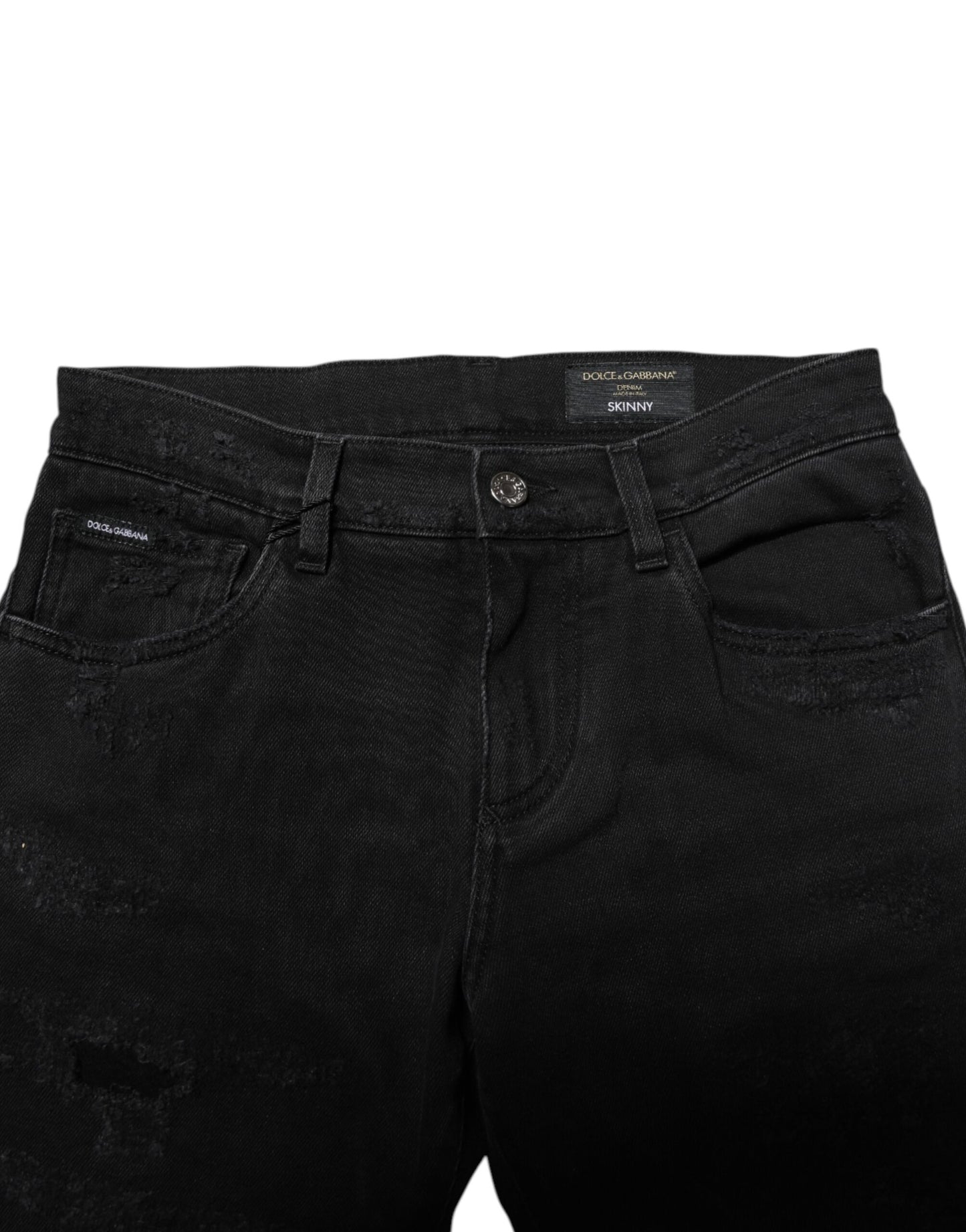 Dolce & Gabbana Black Cotton Skinny Men Denim Jeans by Dolce & Gabbana